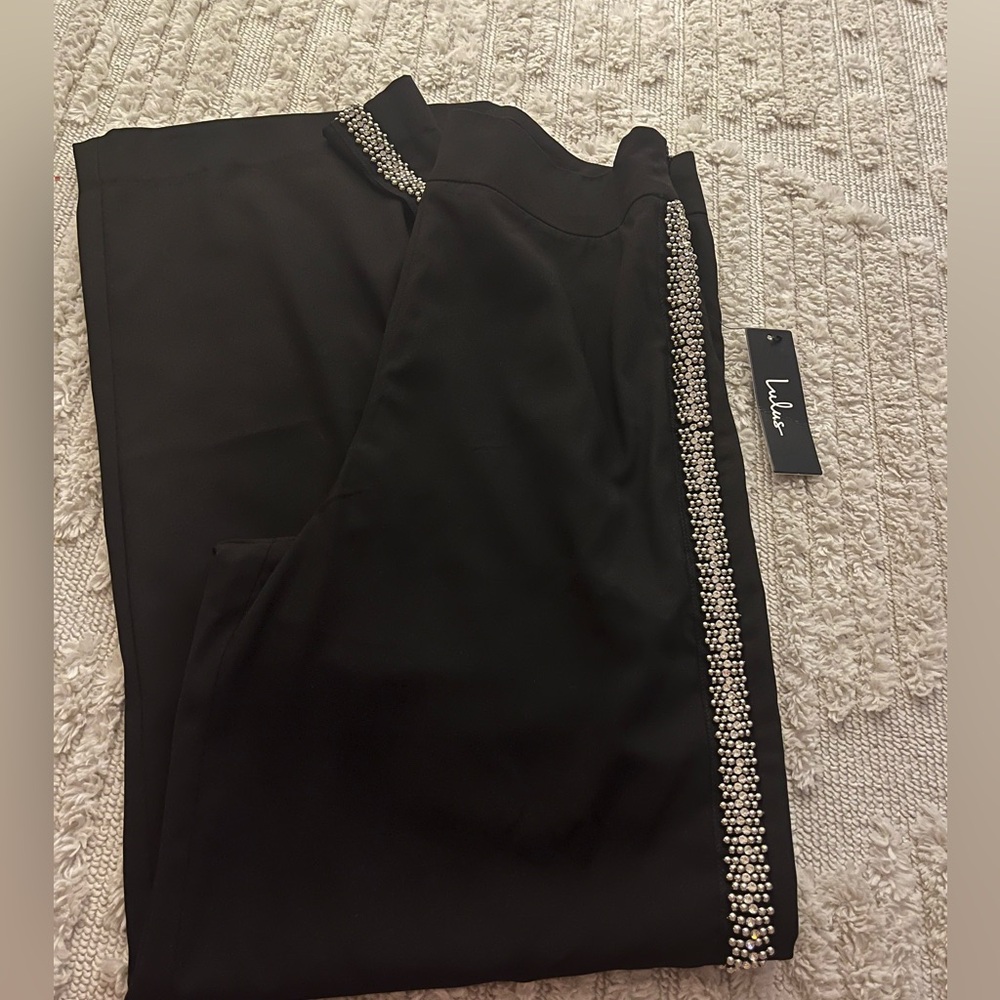 LULUS PANTS WITH DIAMOND TRIM ON SIDE